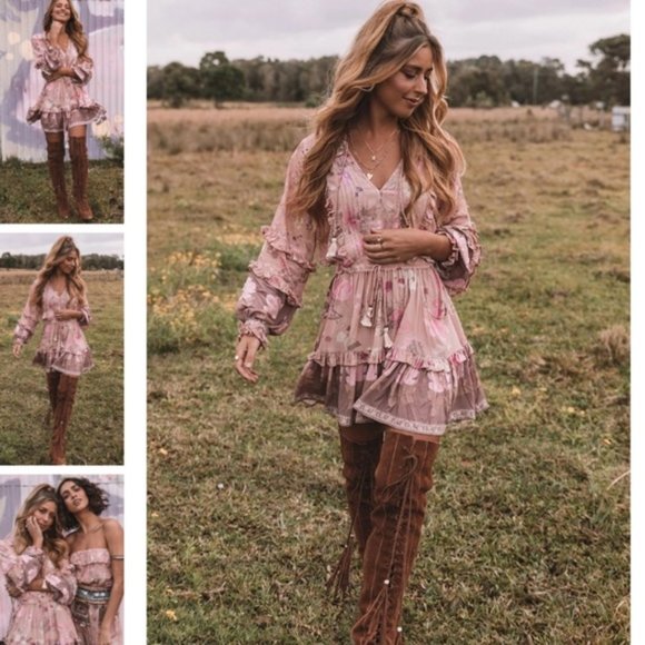 Shop Fig Dresses & Skirts - New Boho Fall Floral Long Sleeve Dress